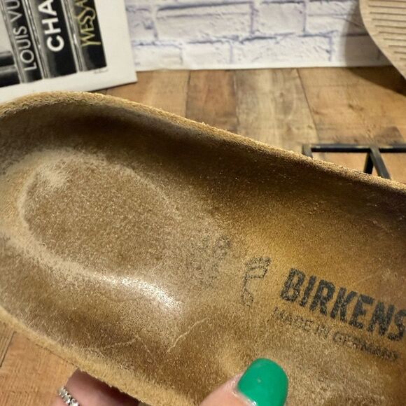 Birkenstock Yao Sandals 38 Womens 7 Mocha Brown Slide Slip On Buckle Strap Shoes - Picture 6 of 8